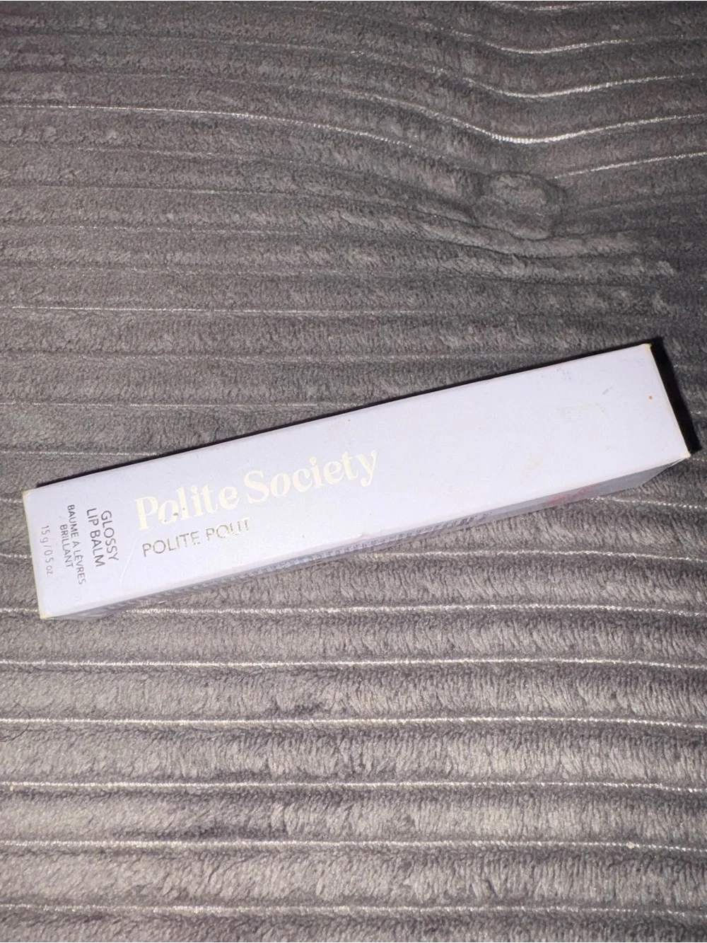 Polite Society Polite Pout Glossy Lip Balm Coconut Cream 0.34 oz / 10 mL NIB
